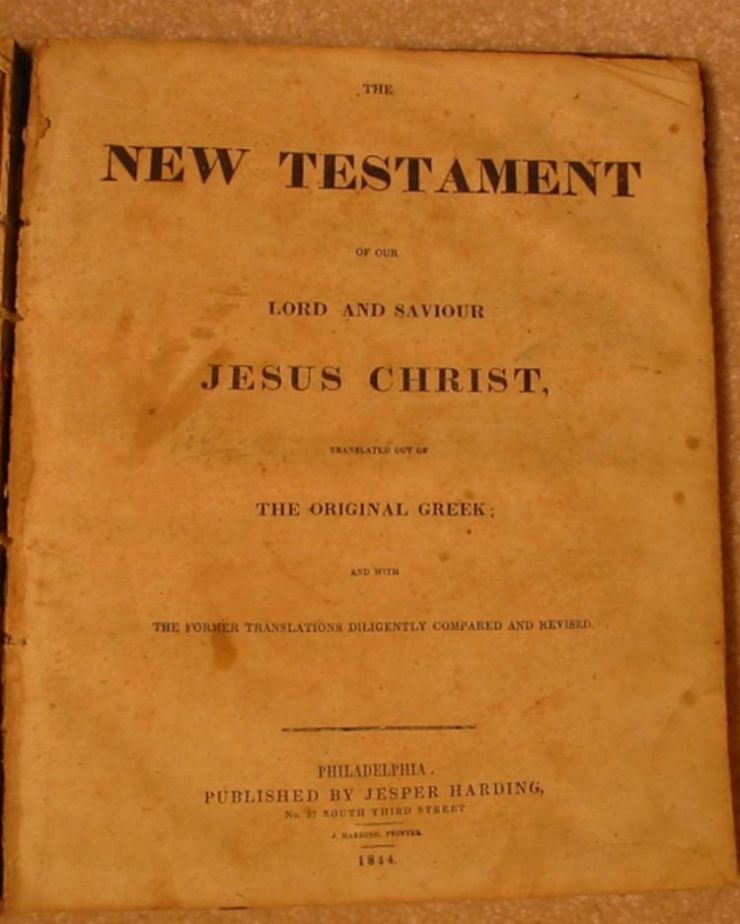 Batte Family Bible 1854 New Testment Title Page