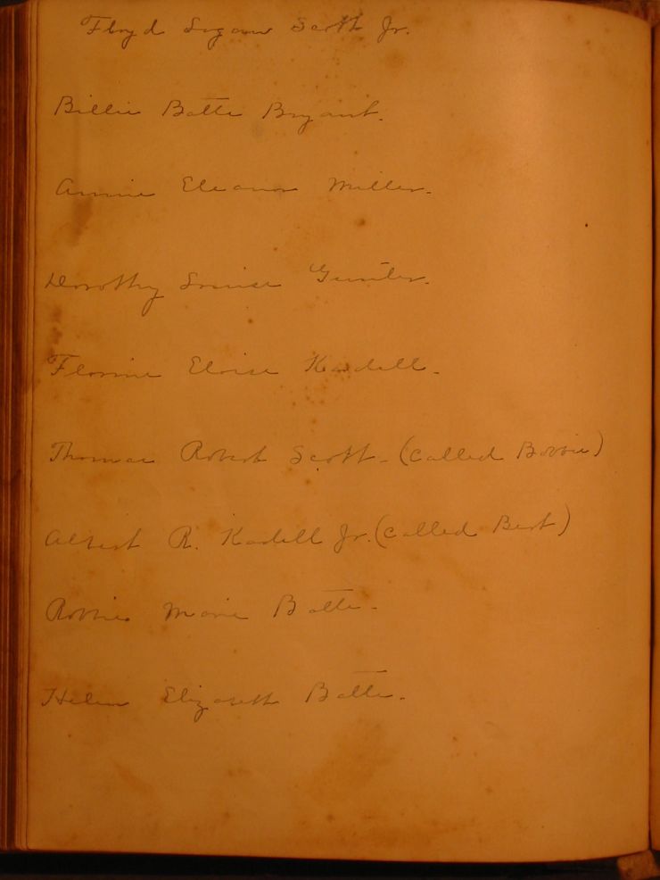 Batte Family Bible 1890 Names