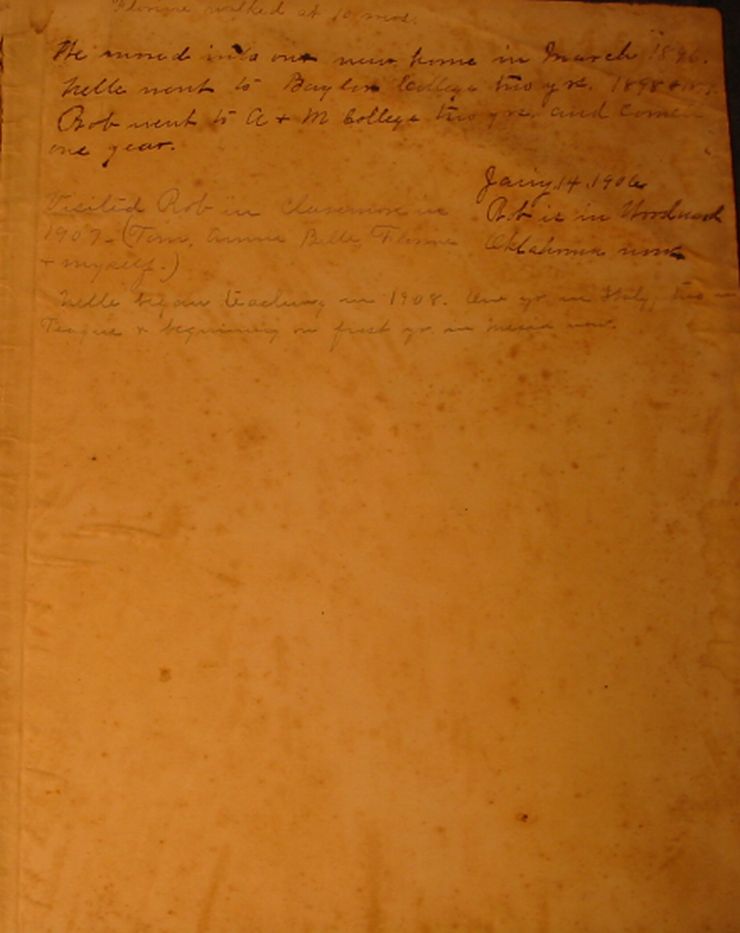 Batte Family Bible Notes p. 1