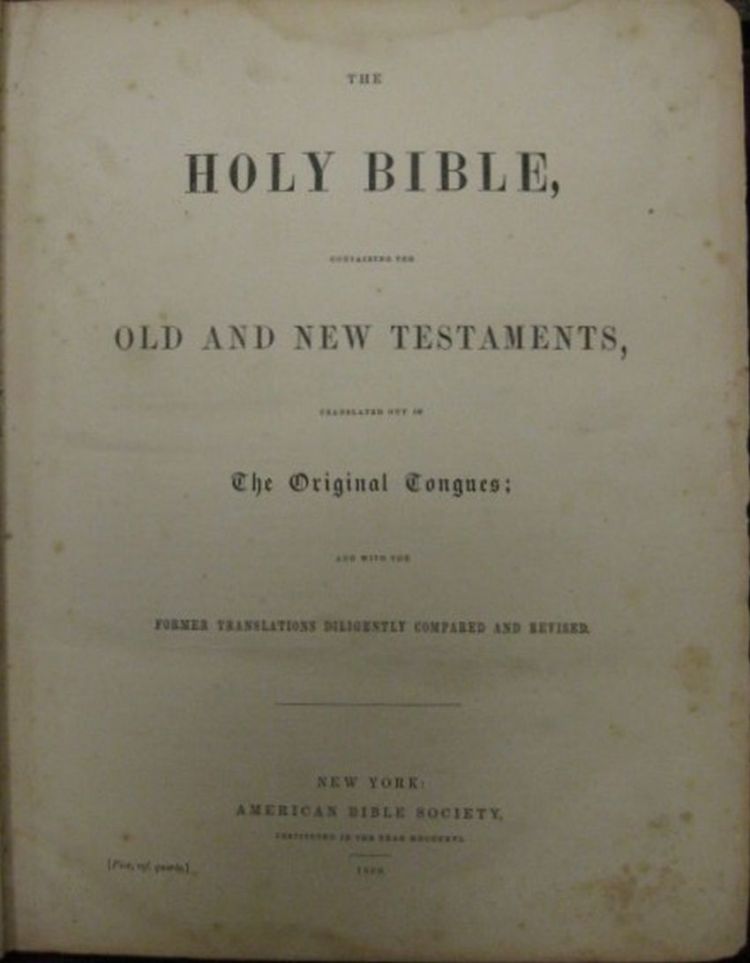 Eaves Family Bible Title Page 1