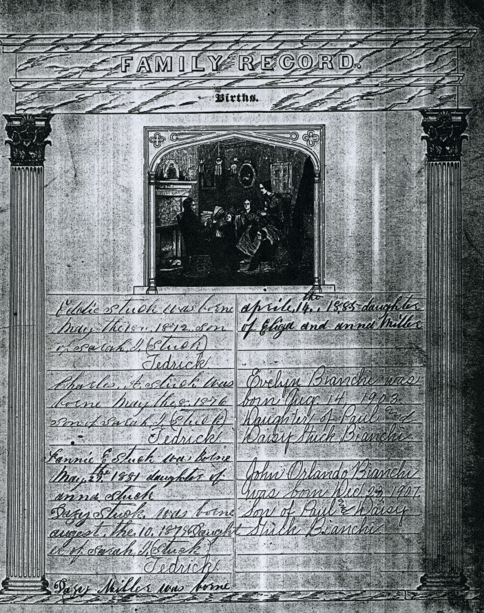 Stuck Family Bible Births Page 2