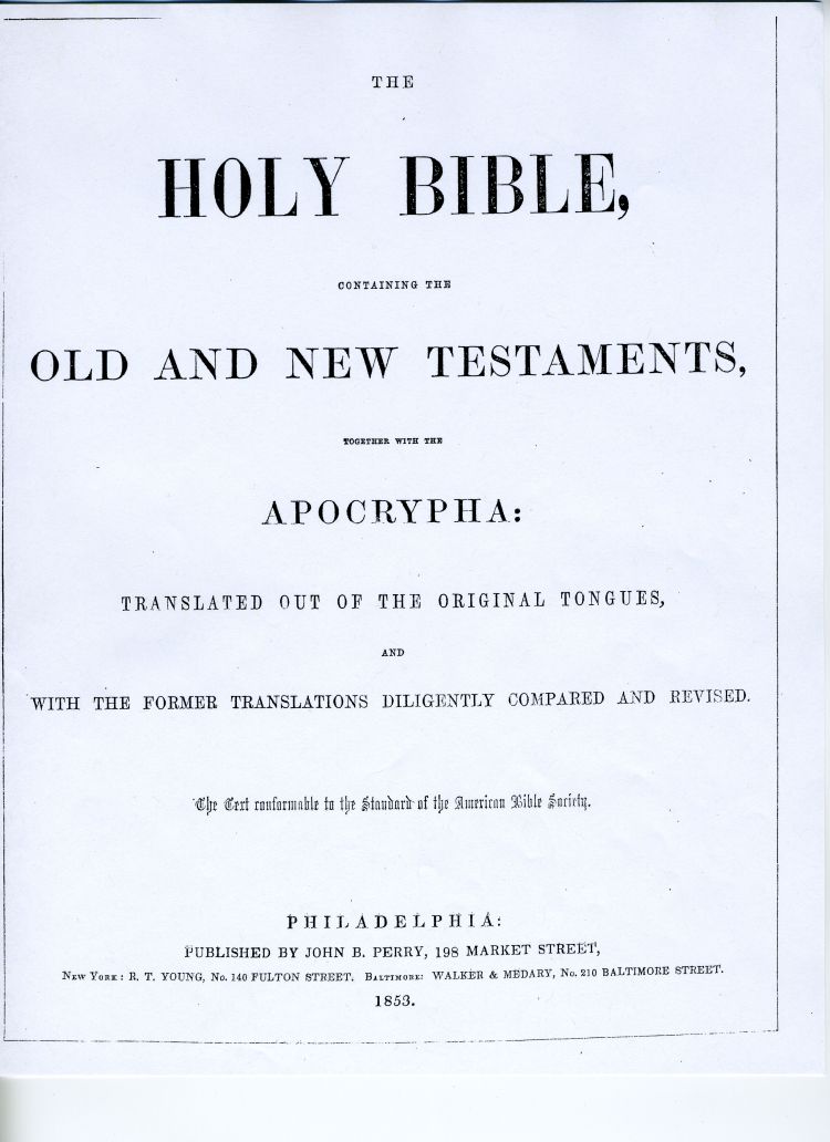 John Stuck Family Bible